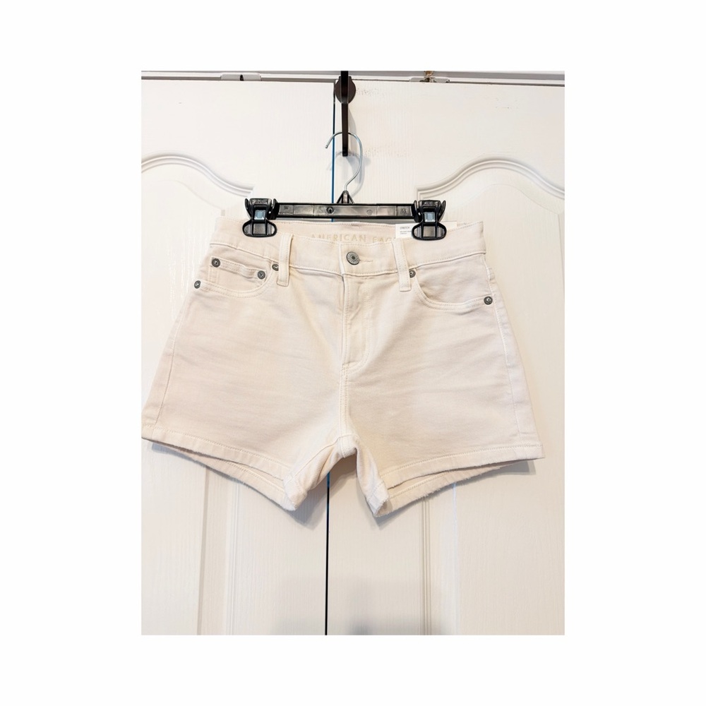 American Eagle Outfitters Super High Rise Relaxed Denim Beige Shorts Size 000